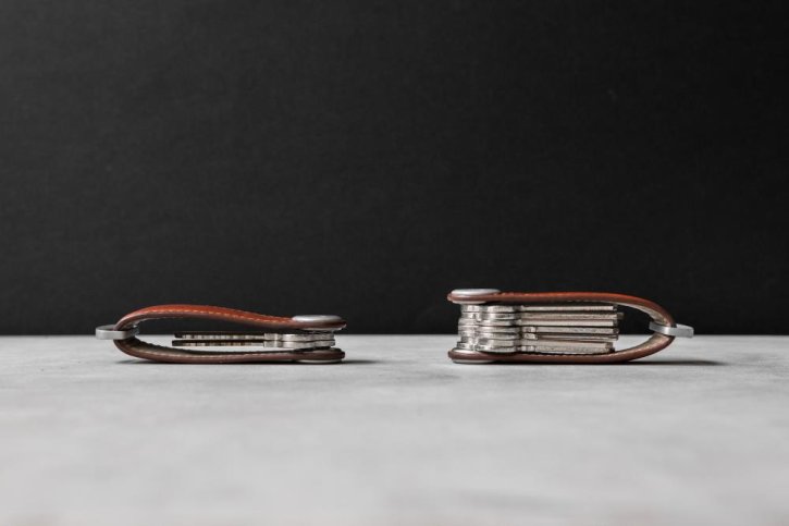 orbitkey Schlüssel-Organizer leather cognac with tan stitching